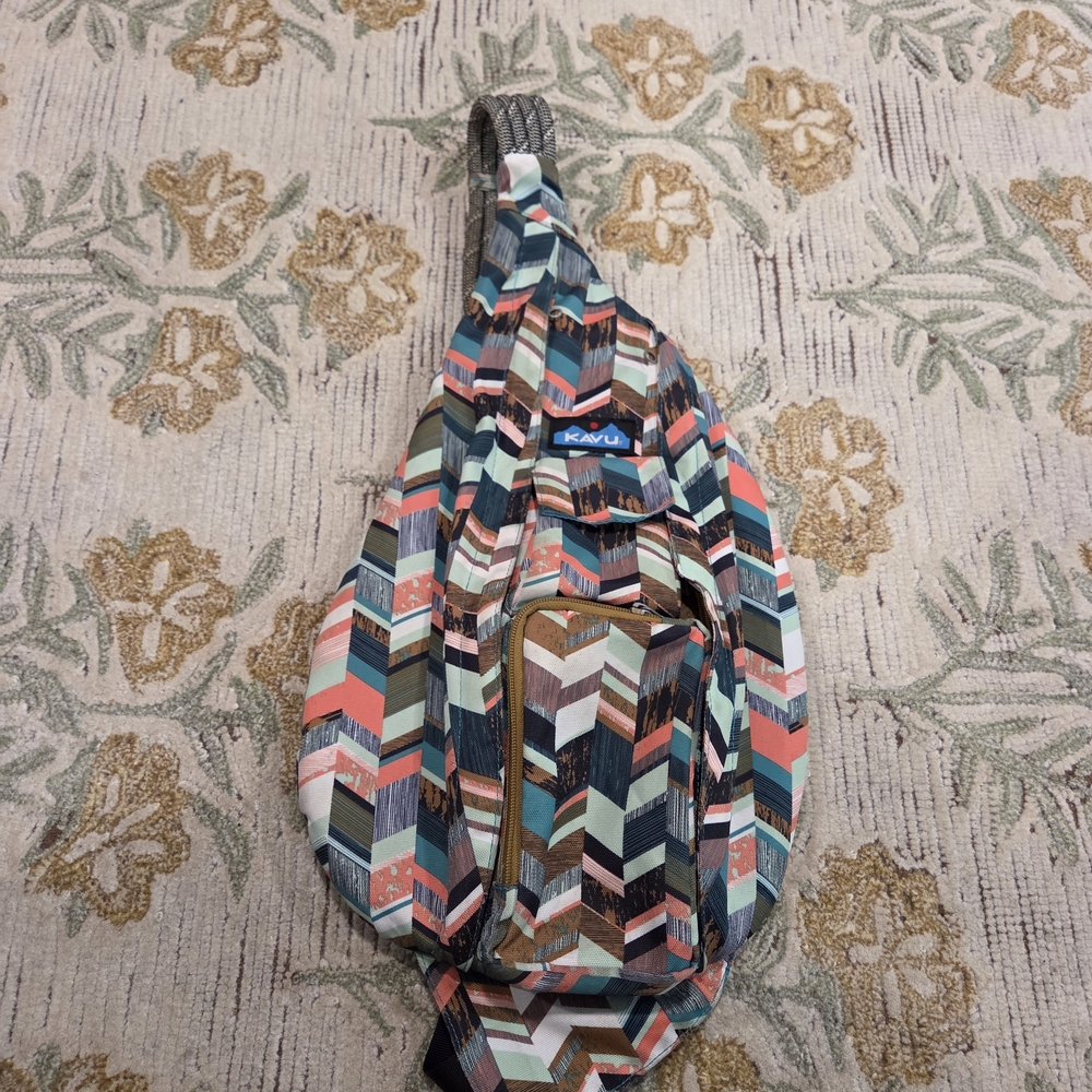 Kavu Rope Sling Bag, Coastal Blocks Pattern